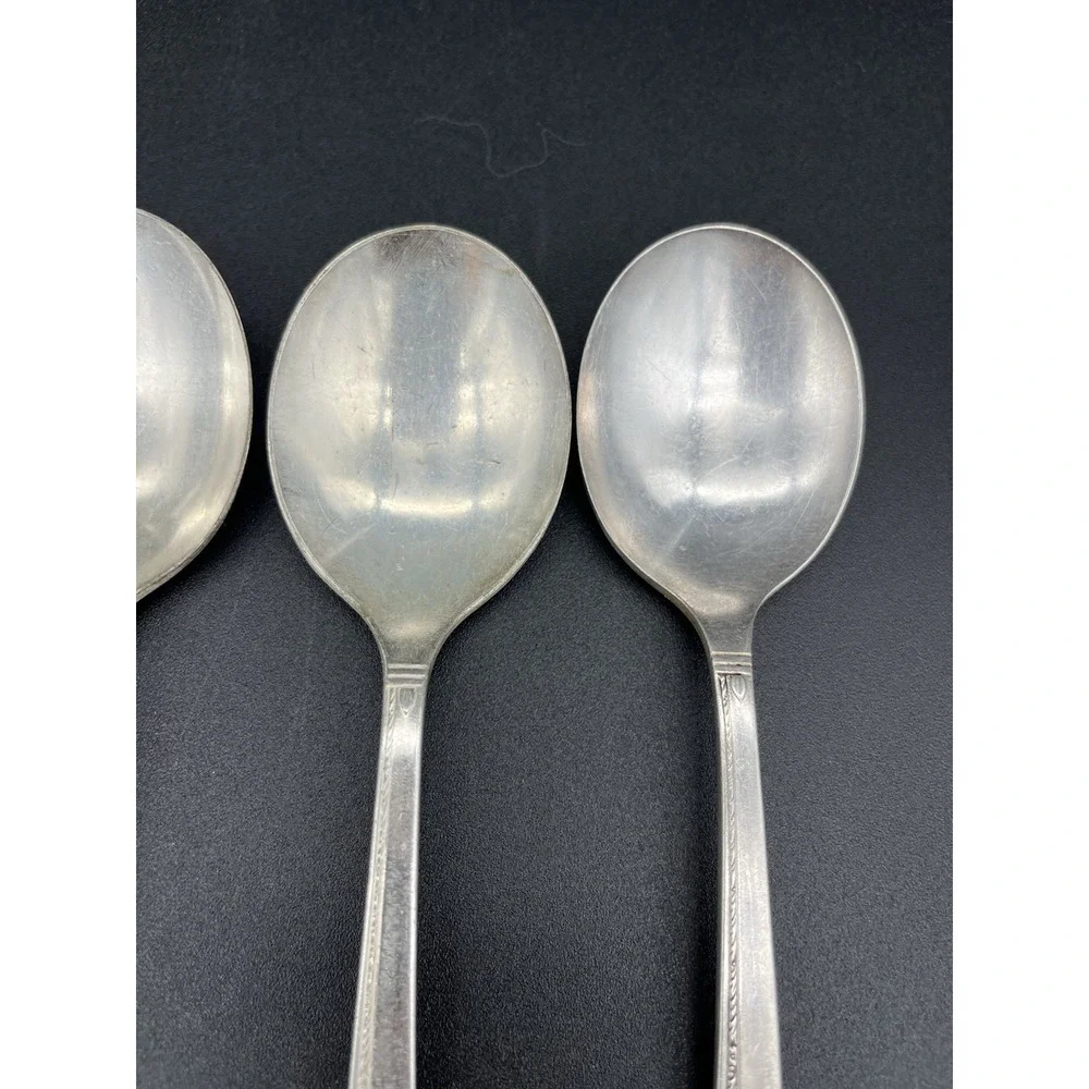 Soup Or Cream Spoon Set Silverplate Grenoble By Oneida Silver 5 Pieces